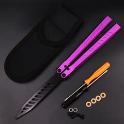 image-Aluminum Alloy Integrated Handle Swinging Knife Butterfly Knife Does