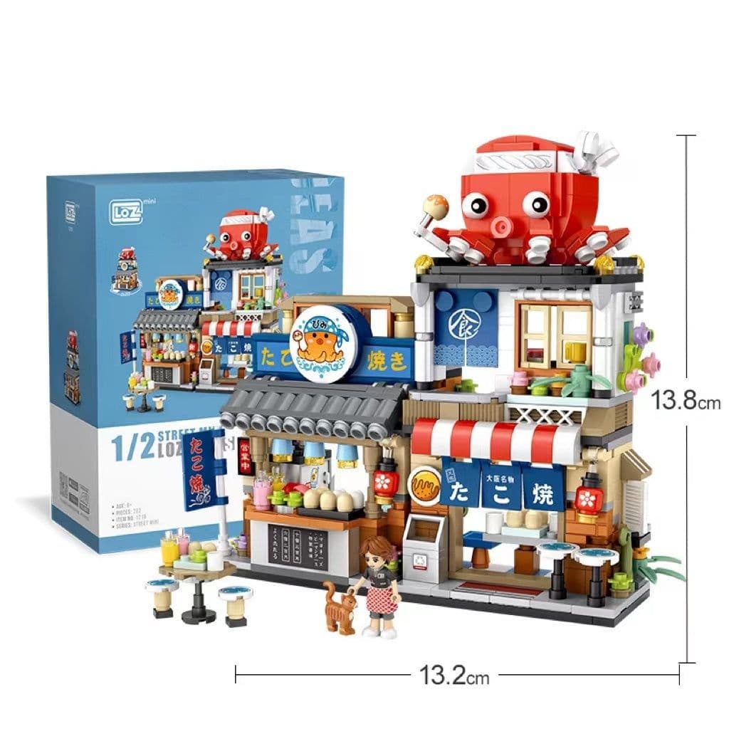 image-Particle Building Blocks Aquatic Store Japanese Street Scene Mosaic Educational Toys