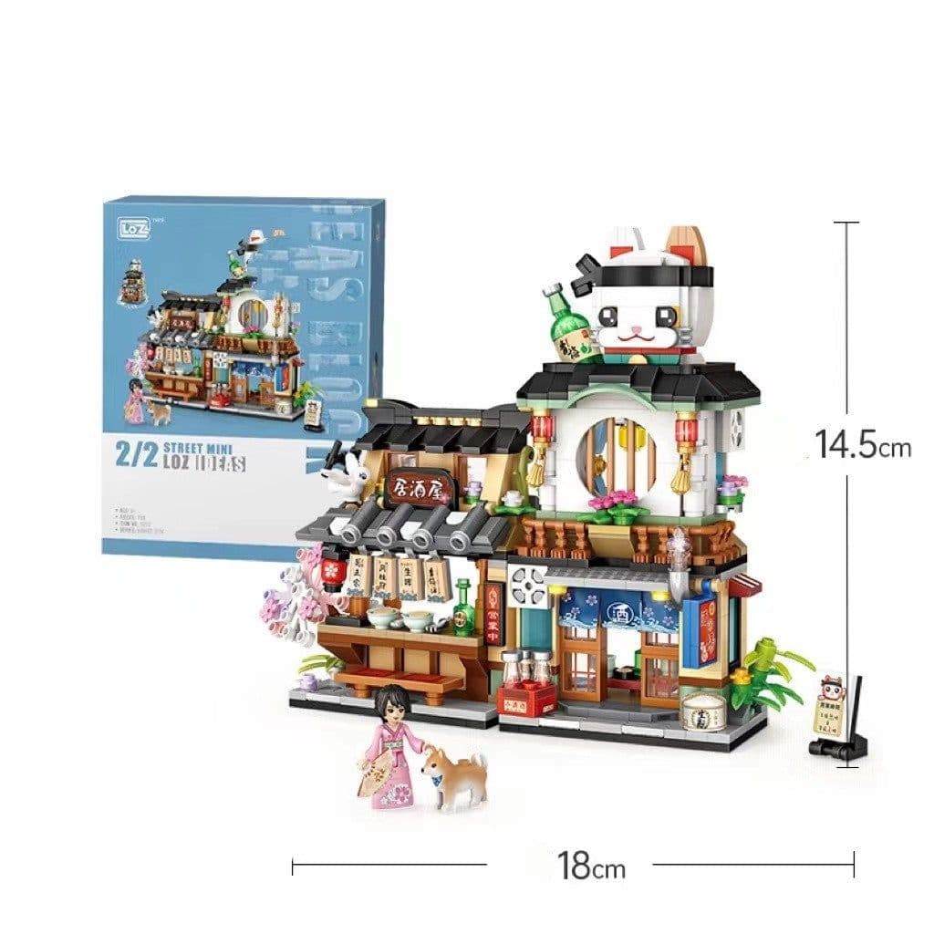 image-Particle Building Blocks Aquatic Store Japanese Street Scene Mosaic Educational Toys