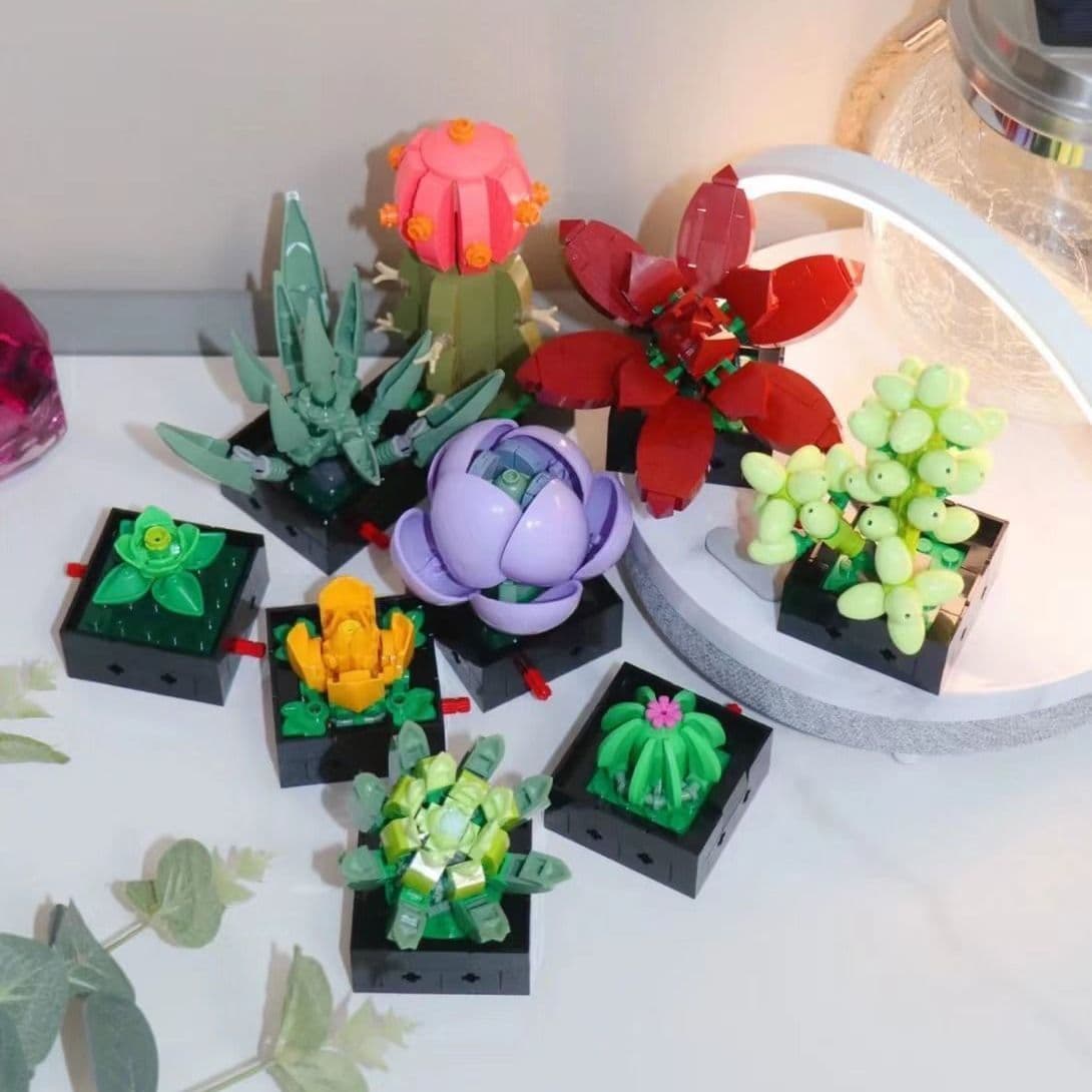 image-Home Variety Orchid Bouquet Succulent Ornaments Blocks Beneficial Intelligent Toys