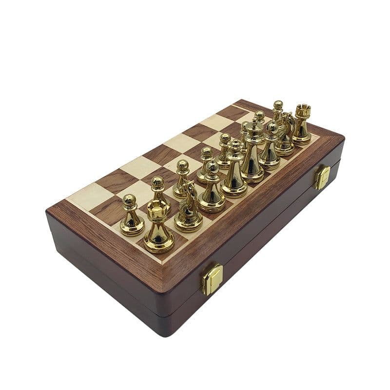 image-Chess Match Special High-end Gift Box Set Solid Wood Folding Board Large Pieces Chess
