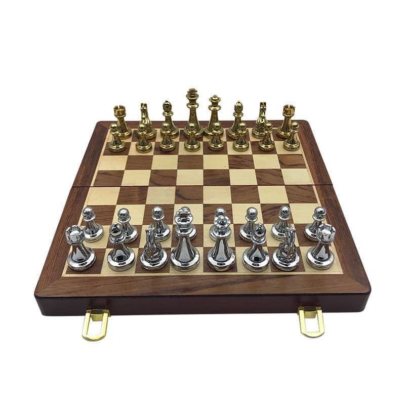 image-Chess Match Special High-end Gift Box Set Solid Wood Folding Board Large Pieces Chess
