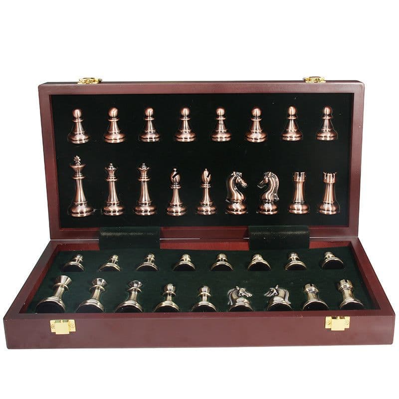 image-Chess Match Special High-end Gift Box Set Solid Wood Folding Board Large Pieces Chess