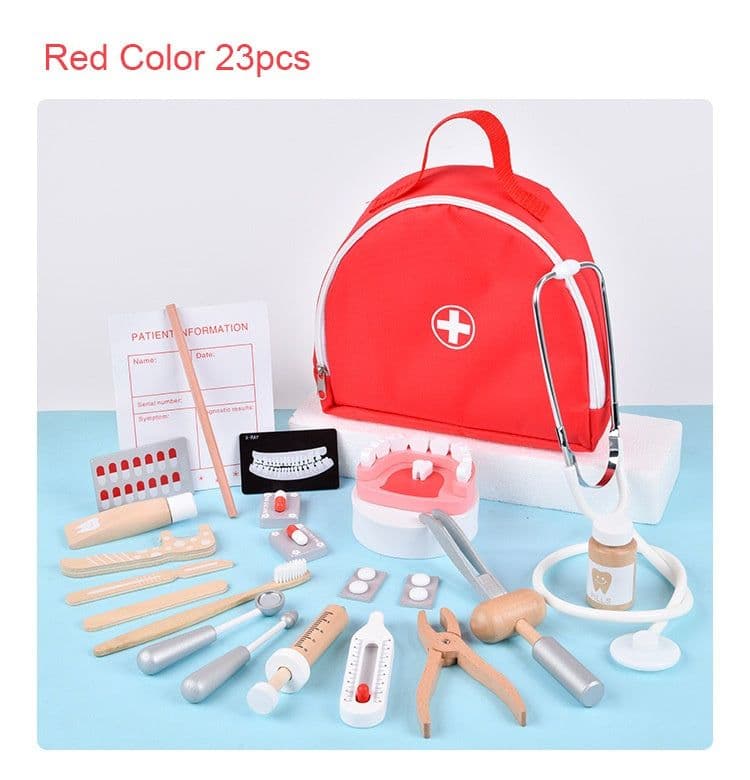 image-Early Childhood Education Role Play Every Family Holding Medical Bag Model Stethoscope Toys