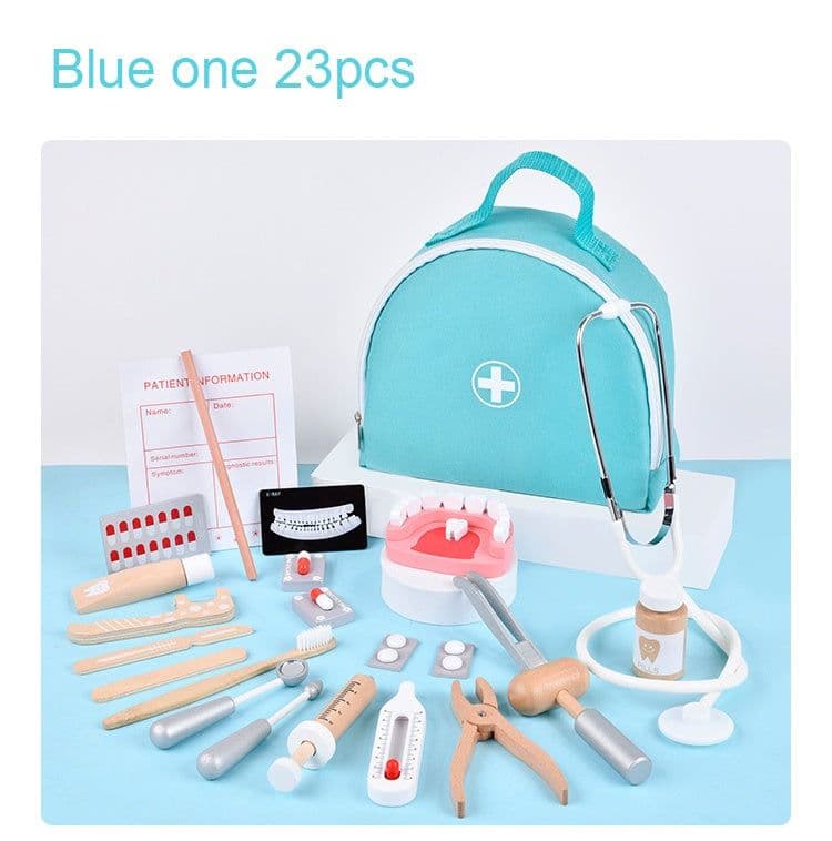 image-Early Childhood Education Role Play Every Family Holding Medical Bag Model Stethoscope Toys