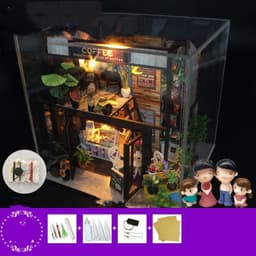 image-Cottage Time Coffee House Florist Handmade Model House Assembly Toys