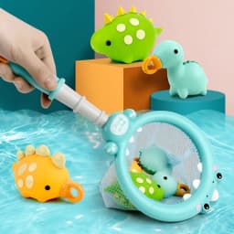 image-Bath Toy Dinosaur Fishing Fishing Toy Can Spray Water Pinch Called Fishing Net