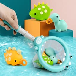 image-Bath Toy Dinosaur Fishing Fishing Toy Can Spray Water Pinch Called Fishing Net