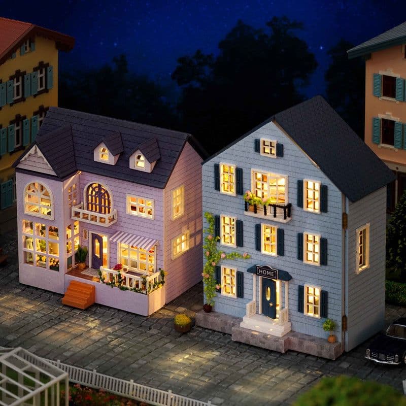 image-DIY Moshou Manor Happy Manor Wooden Cottage Toys