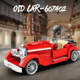 image-Nostalgia Retro Vintage Car Model Assembly Building Block Toys