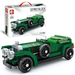 image-Nostalgia Retro Vintage Car Model Assembly Building Block Toys