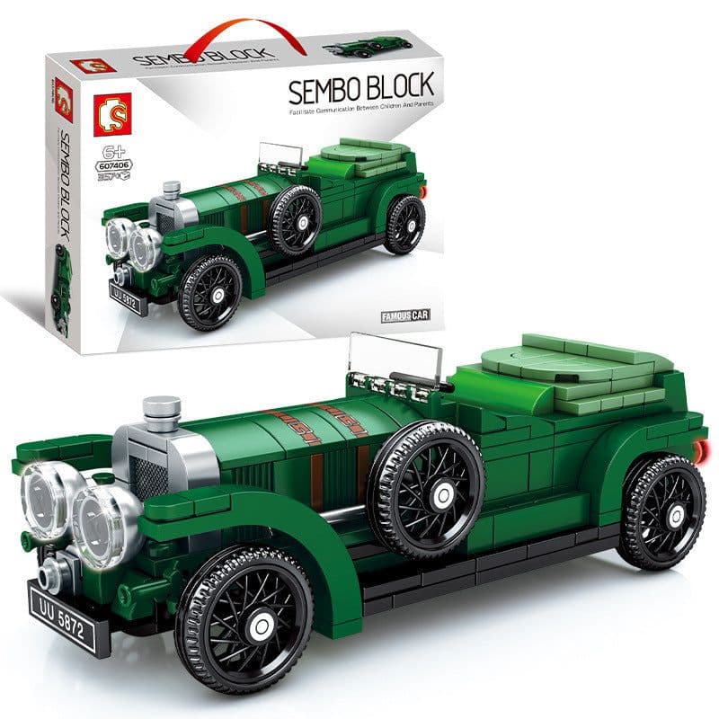 image-Nostalgia Retro Vintage Car Model Assembly Building Block Toys