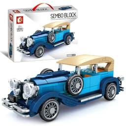 image-Nostalgia Retro Vintage Car Model Assembly Building Block Toys