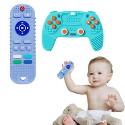 image-Remote Control Tooth Glue Silicone Baby Anti-eating Hand Molar Stick Cartoon Soothing Biting Glue Toys
