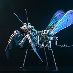 image-Phantom Prayer Bug Metal Tide Play Handmade Assembled Praying Mantis Model Insect Ornaments Holiday Gift For Boys