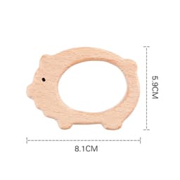 image-Beech Animal Soothing Teether Handmade Baby Wooden Toy Ornament