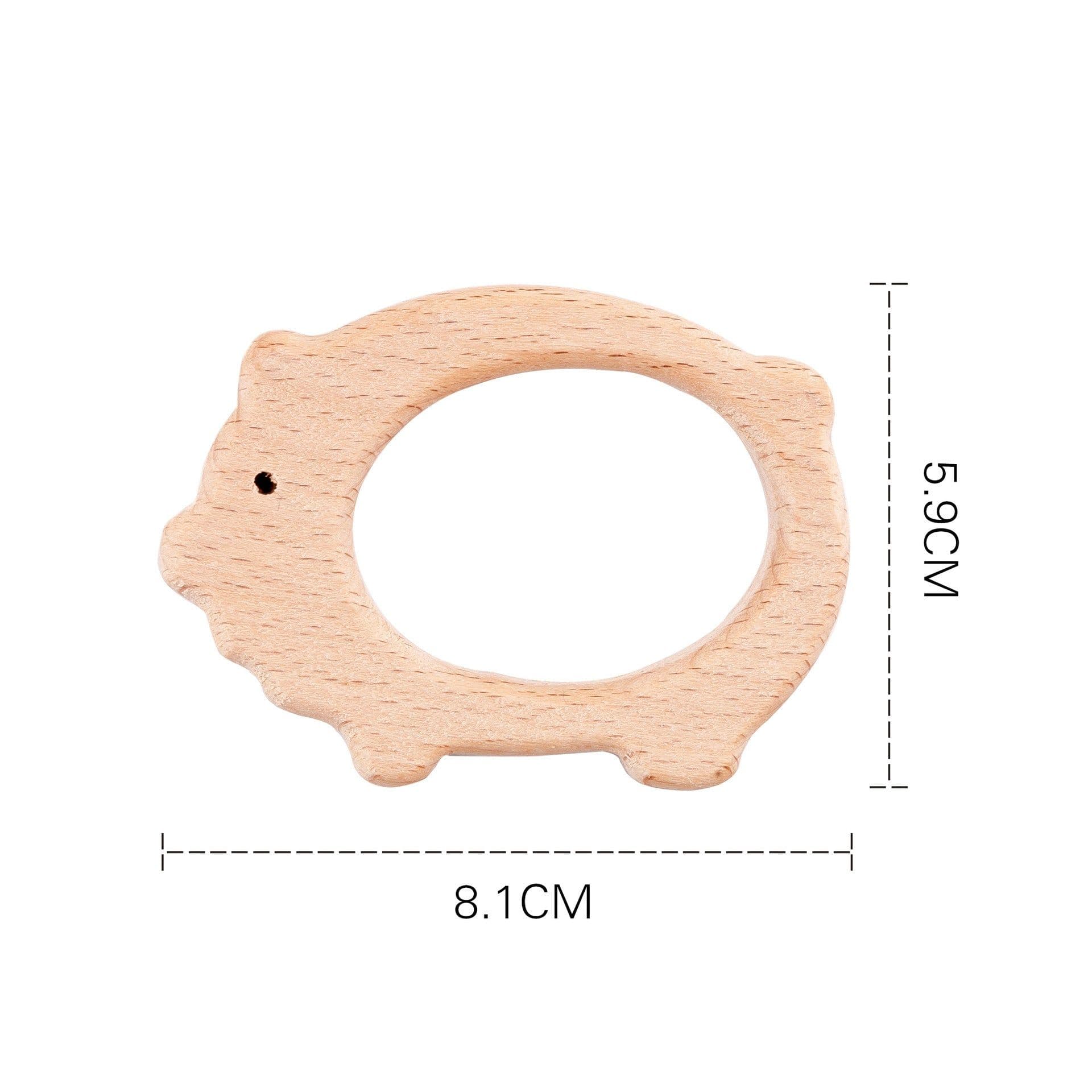 image-Beech Animal Soothing Teether Handmade Baby Wooden Toy Ornament