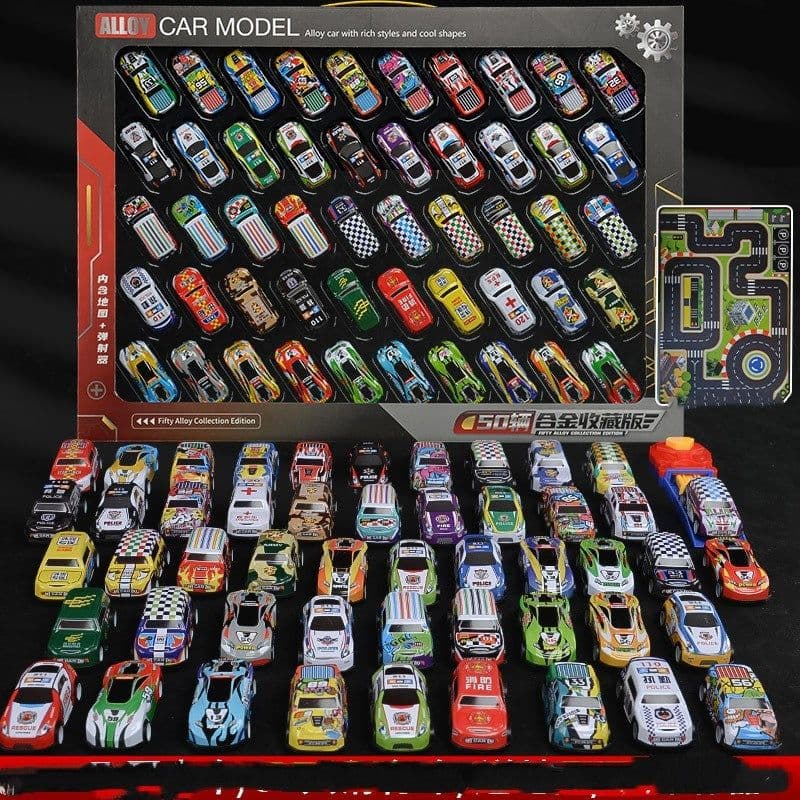 image-Alloy Metal Car Model Non-duplicate Children's Simulation Model Car Set High-grade Gift Box