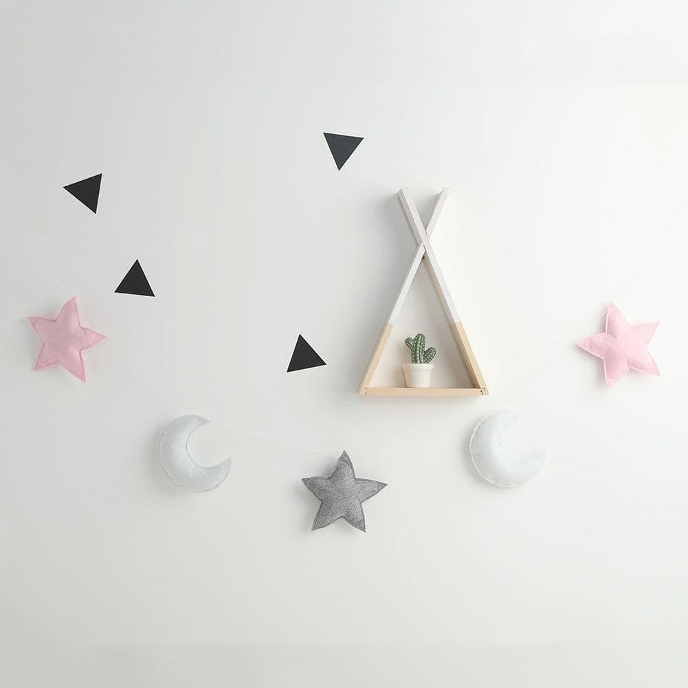 image-Star Moon Hanging Ornament Children's Room Crib 5 Star Decorations