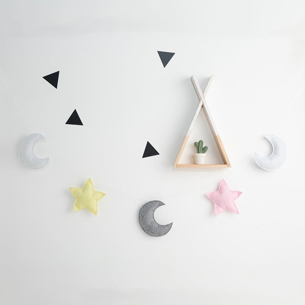 image-Star Moon Hanging Ornament Children's Room Crib 5 Star Decorations