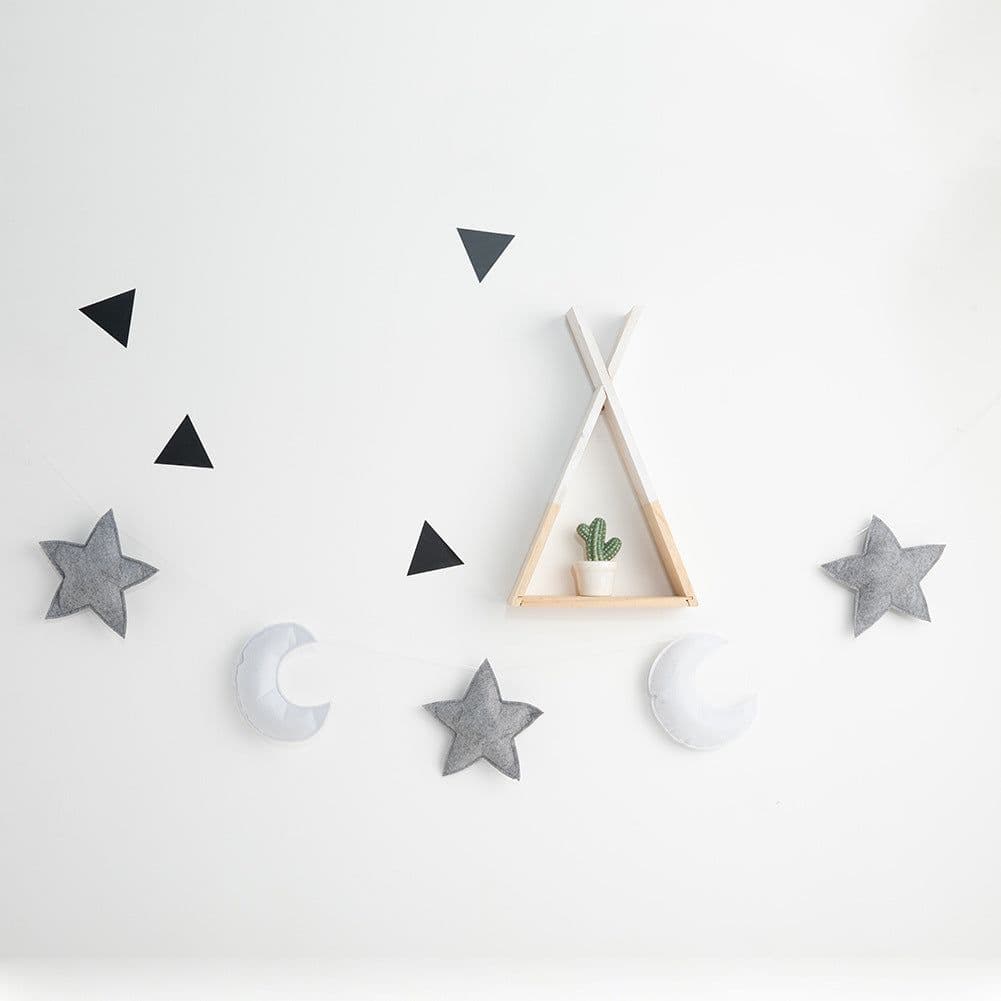 image-Star Moon Hanging Ornament Children's Room Crib 5 Star Decorations