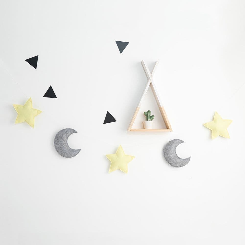 image-Star Moon Hanging Ornament Children's Room Crib 5 Star Decorations