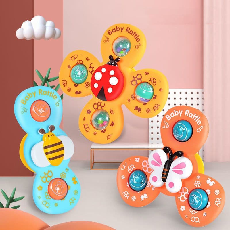 image-Children's Suction Cup Round Music Toy Baby Cartoon Rattle Can Bite
