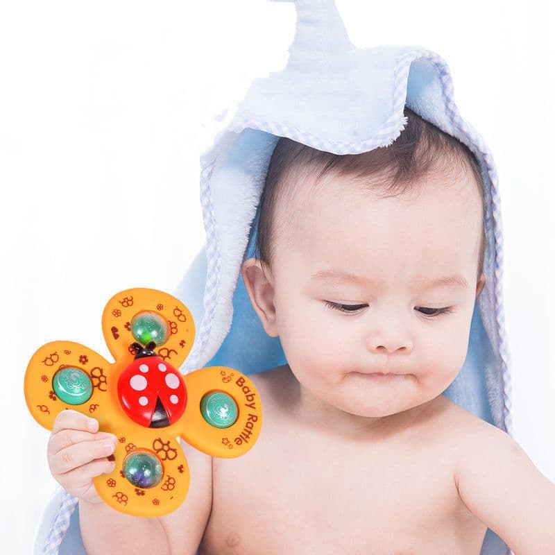 image-Children's Suction Cup Round Music Toy Baby Cartoon Rattle Can Bite