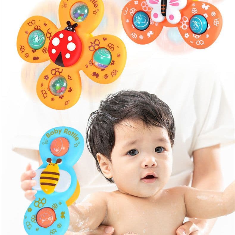 image-Children's Suction Cup Round Music Toy Baby Cartoon Rattle Can Bite