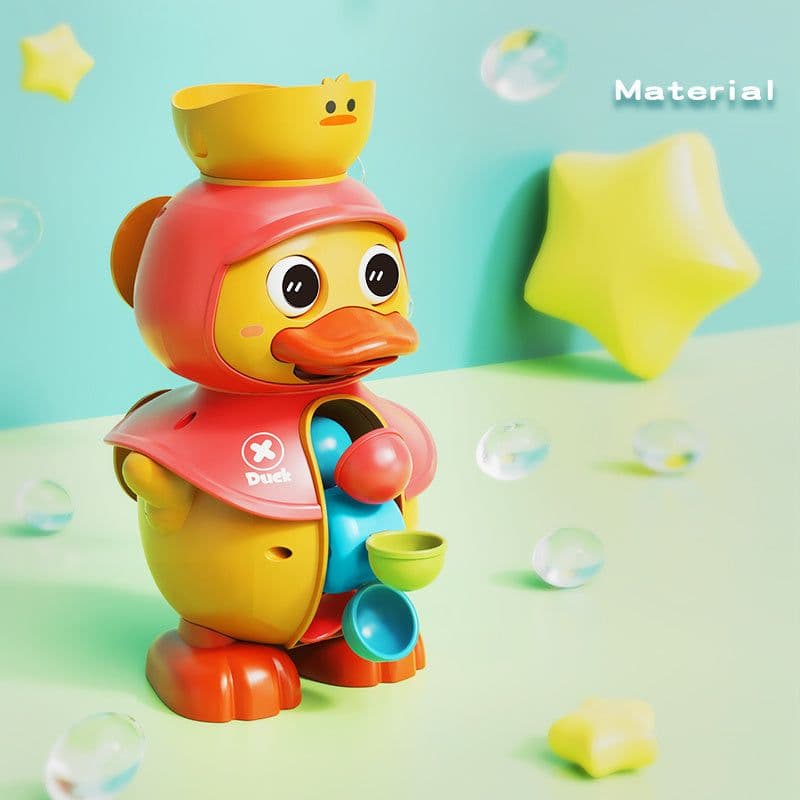 image-Cute Duck Rotating Water Wheel Baby Bath Toy