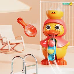 image-Cute Duck Rotating Water Wheel Baby Bath Toy