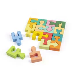 image-Children's Wooden Toys Geometric Building Blocks Three-dimensional Mosaic Board