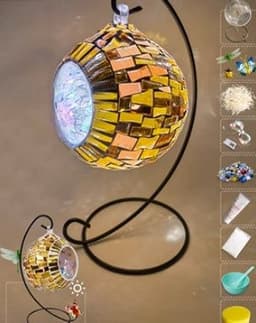image-DIY Hanging Menorah Lamp Mosaic Handmade Glass Children's Puzzle Homemade Toys