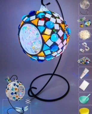 image-DIY Hanging Menorah Lamp Mosaic Handmade Glass Children's Puzzle Homemade Toys