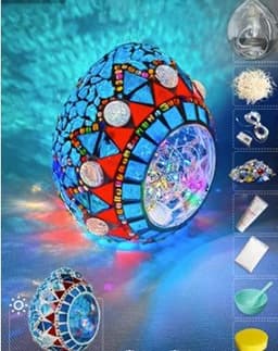 image-DIY Hanging Menorah Lamp Mosaic Handmade Glass Children's Puzzle Homemade Toys