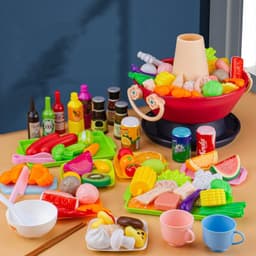 image-Children's Play Home Kitchen Toy Hot Pot Rotating Set