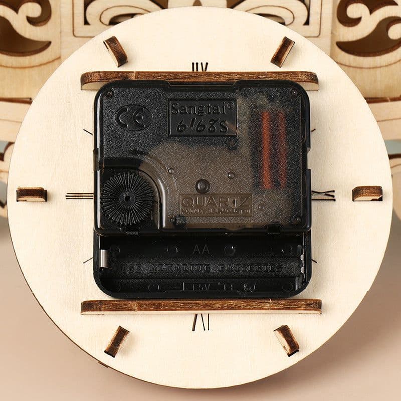 image-3D Three-dimensional Pendulum Clock Children's Wooden Puzzle DIY Handmade Educational Toys