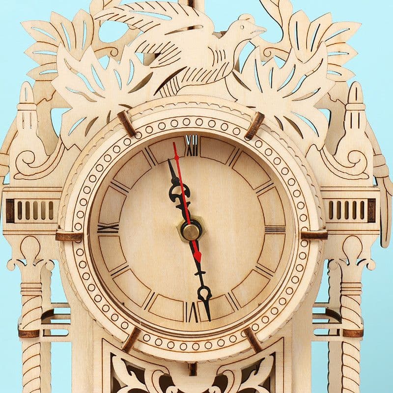 image-3D Three-dimensional Pendulum Clock Children's Wooden Puzzle DIY Handmade Educational Toys