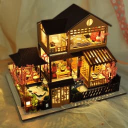 image-Cottage Court House Ancient Style House Model Toy Puzzle