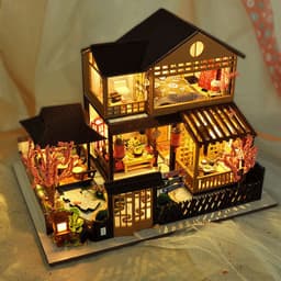 image-Cottage Court House Ancient Style House Model Toy Puzzle