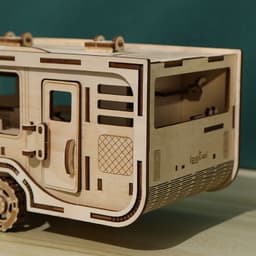 image-3D RV Puzzle DIY Wooden Children's Creative Toys
