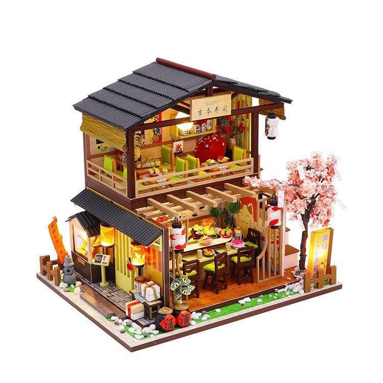 image-DIY Cottage Goods Reading Flowers Room Wooden Hand-assembled Architectural Model Ornaments