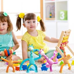 image-Giraffe Tubes Sensory Toys Novelty Spring Fidget Toy Stretch Tube Stress Relief Toy For Kid Birthday Gift Party Favors
