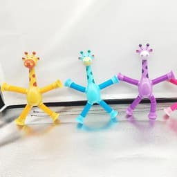 image-Giraffe Tubes Sensory Toys Novelty Spring Fidget Toy Stretch Tube Stress Relief Toy For Kid Birthday Gift Party Favors
