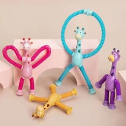image-Giraffe Tubes Sensory Toys Novelty Spring Fidget Toy Stretch Tube Stress Relief Toy For Kid Birthday Gift Party Favors