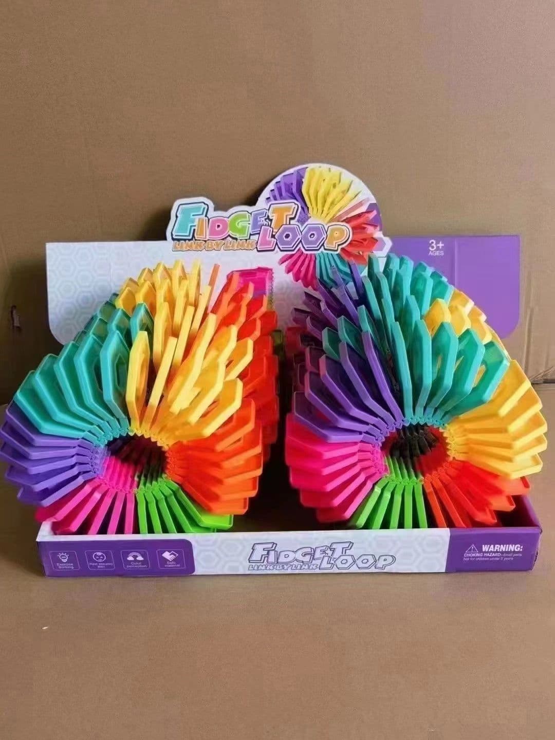 image-New Fidgetloop Stacking Toy Puzzle Building Block Stress Relief Toys Interesting Rainbow Early Educational For Infant