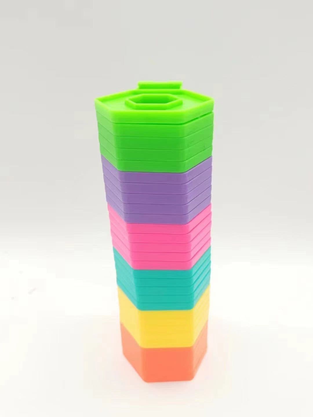 image-New Fidgetloop Stacking Toy Puzzle Building Block Stress Relief Toys Interesting Rainbow Early Educational For Infant