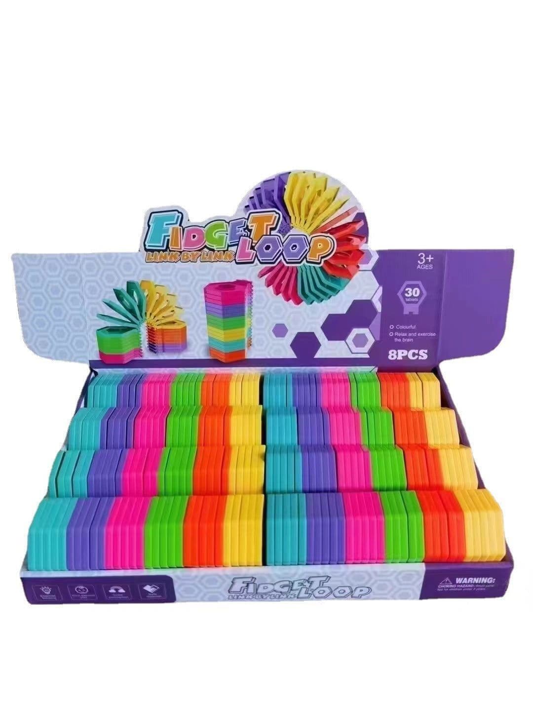 image-New Fidgetloop Stacking Toy Puzzle Building Block Stress Relief Toys Interesting Rainbow Early Educational For Infant