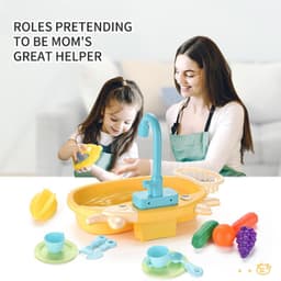 image-Maverick Dishwasher Electric Water Dishwashing Basin Dishwashing Sink Play House Kitchen Toy Set