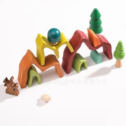 image-Early Childhood Education Puzzle Toys Wooden Rainbow Building Blocks
